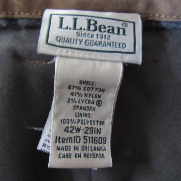 Brown Fleece Lined Pants Stretch Insulated 40 LL Bean Pants Men 40x29 Vintage - Picture 7 of 16